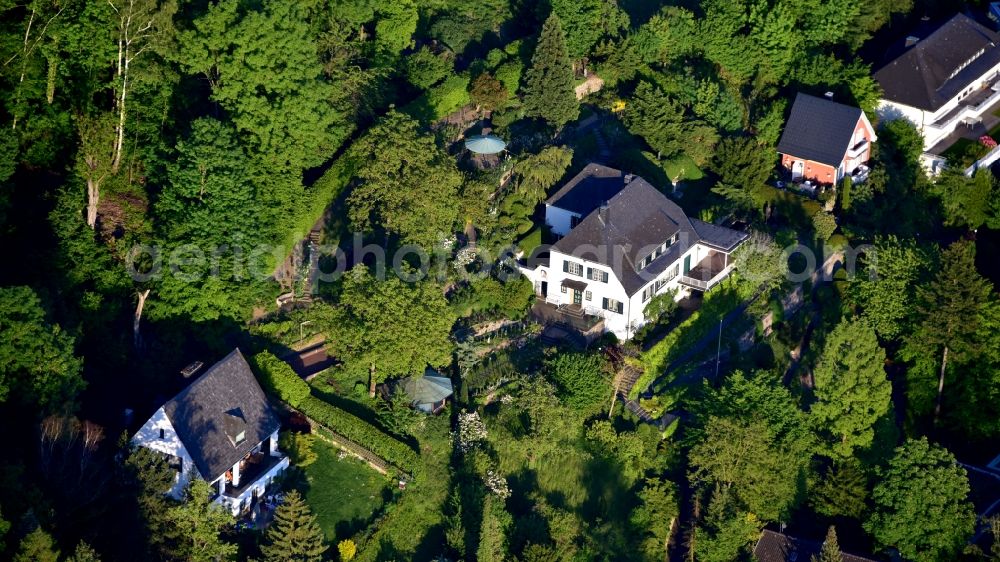 Bad Honnef from above - The house of Konrad Adenauer, first German Chancellor, in Roehndorf in the state of North Rhine-Westphalia, Germany. The house is maintained by the Federal Chancellor Adenauer House Foundation