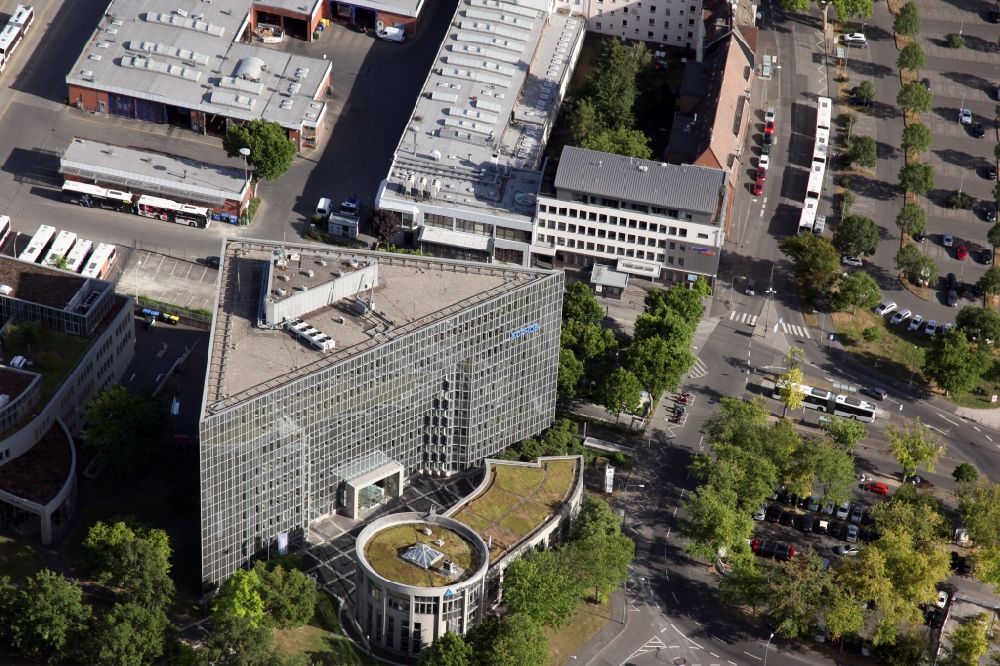Aerial photograph Wiesbaden - Delta house, ecos office center Wiesbaden, building of the company BBS Buero- und Business Service GmbH in Wiesbaden, state of Hesse