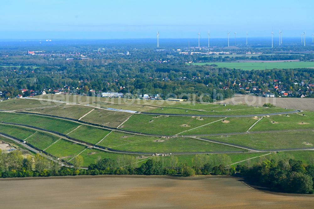 Schwanebeck from above - View of the dump Schwanebeck in Panketal in the state Brandenburg