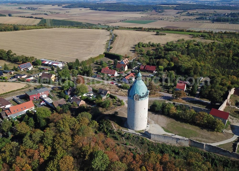 Aerial image Freyburg (Unstrut) - Neuenburg castle and the keep Dicker Wilhelm Unstrut at Freyburg in Saxony-Anhalt