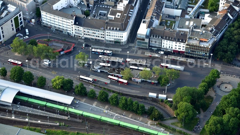 Aerial image Bonn - The bus station in Bonn in the state North Rhine-Westphalia, Germany
