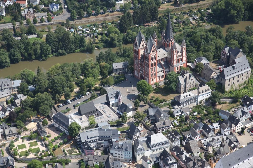 Limburg an der Lahn from above - The Limburg Cathedral on Cathedral Square on the banks of the Lahn in Limburg an der Lahn in Hesse