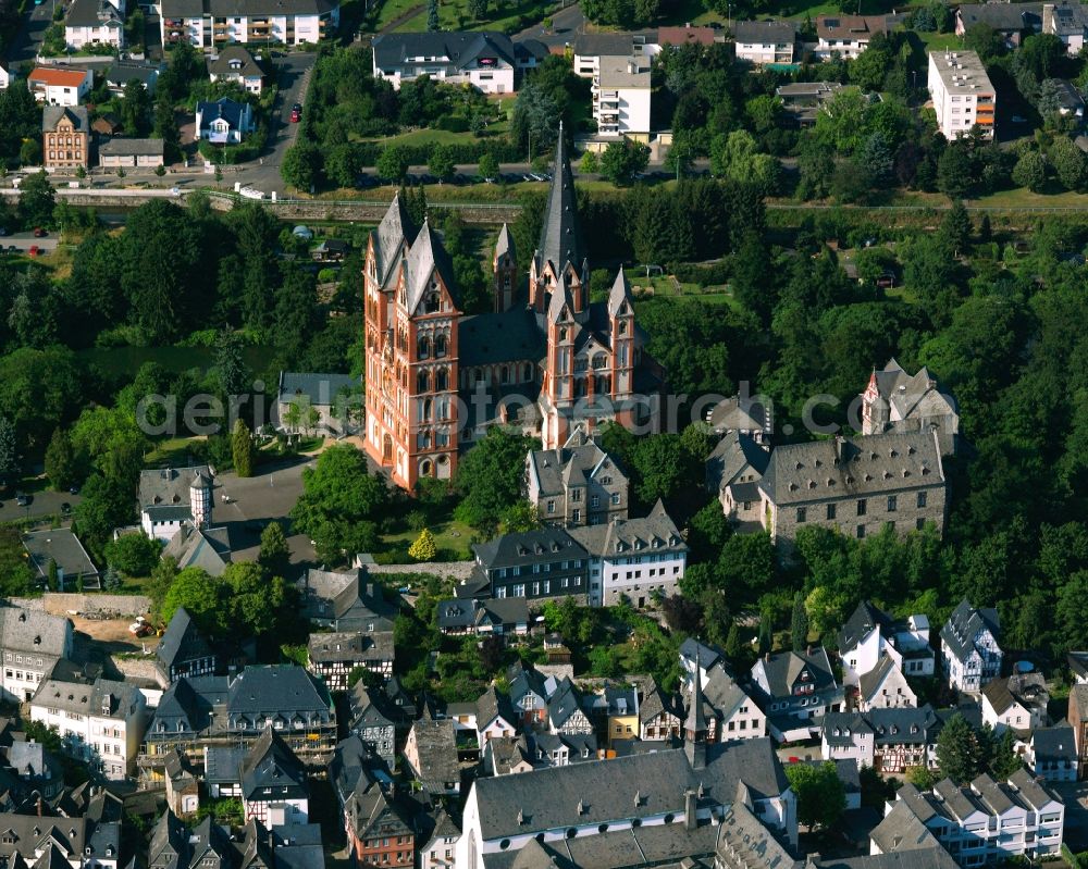 Limburg an der Lahn from above - The Limburg Cathedral on Cathedral Square on the banks of the Lahn in Limburg an der Lahn in Hesse, Germany