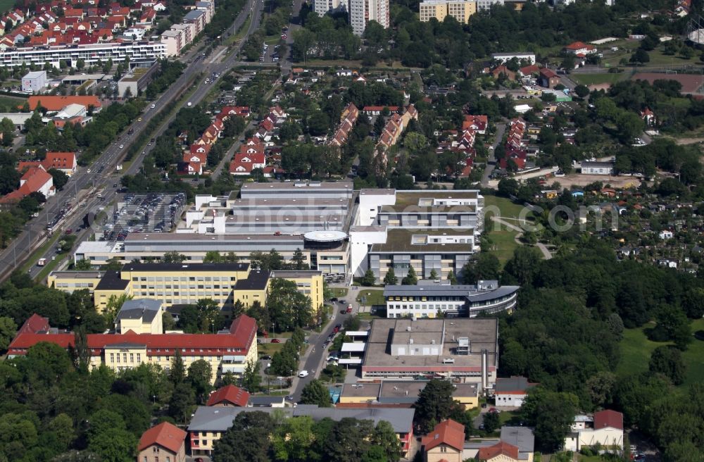 Aerial image Erfurt - A part of Building Complex of the Helios Klinikum Erfurt in Thuringia