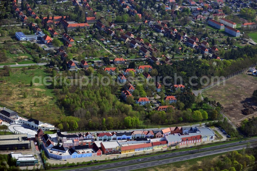 Aerial photograph Wustermark OT Elstal - Designer Outlet Center in Elstal Wustermark in Brandenburg