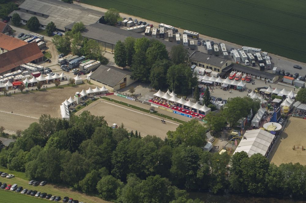 Balve from above - The German Championship in Jumping in Balve in the state of North Rhine-Westphalia North Rhine-Westphalia