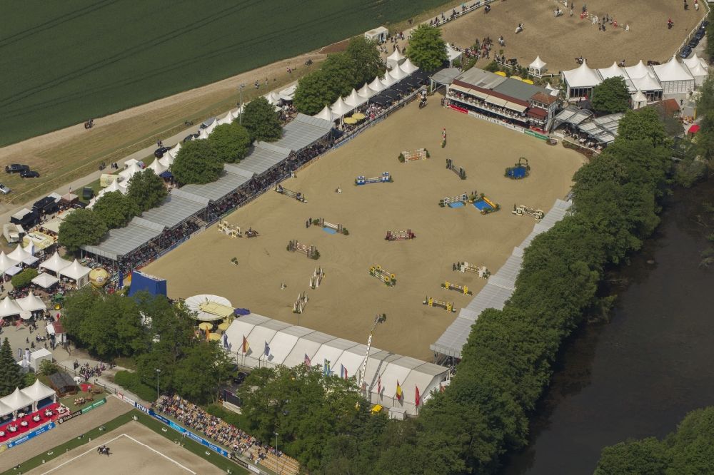 Aerial photograph Balve - The German Championship in Jumping in Balve in the state of North Rhine-Westphalia North Rhine-Westphalia