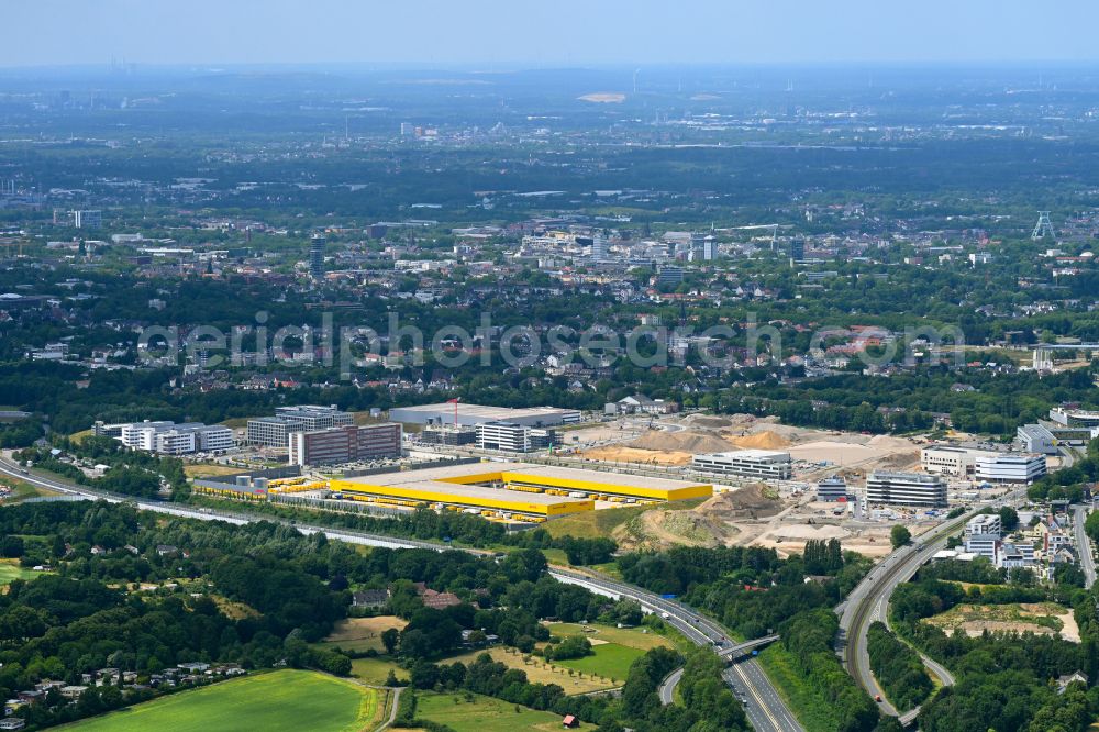 Bochum from above - Building complex on the site of the DHL parcel center and logistics center in the development area MARK 517 on the street Opelring in the district Laer in Bochum in the state North Rhine-Westphalia, Germany