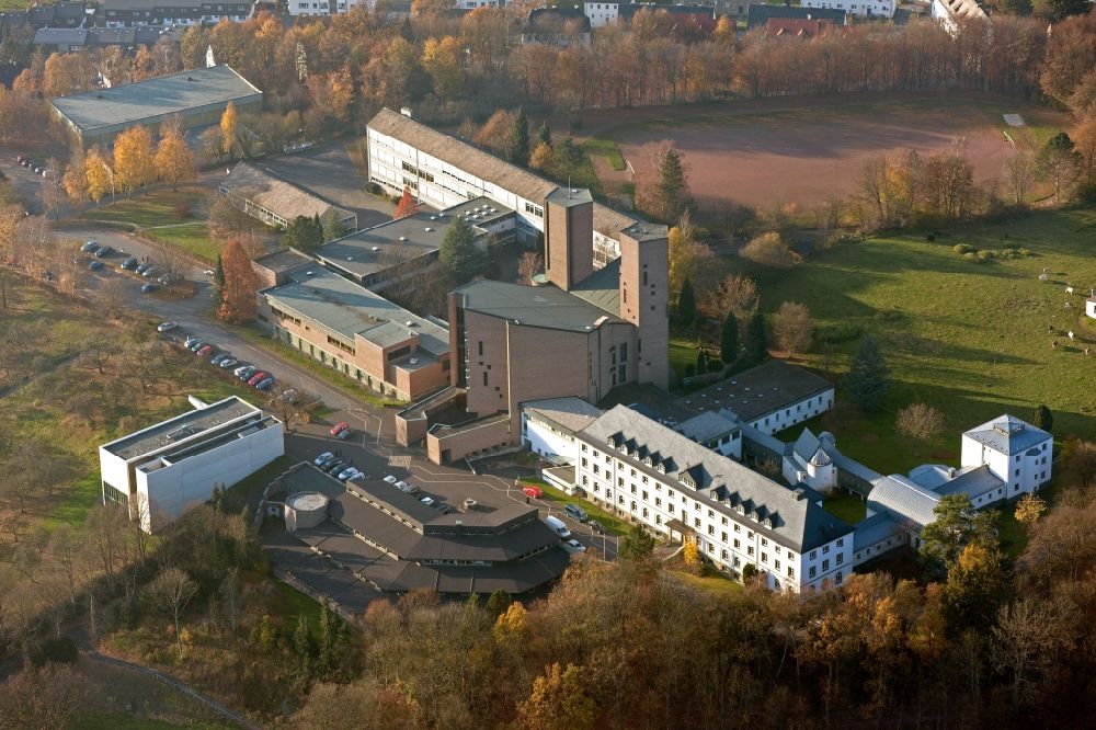 Meschede from above - The Abbey Koenigsmuenster in Meschede in the state of North Rhine-Westphalia