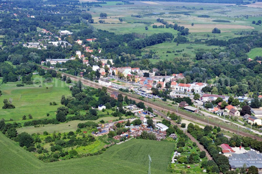 Zossen from the bird's eye view: View of the mainline track at the station of Zossen, a free city in the district of Teltow-Fläming in Brandenburg