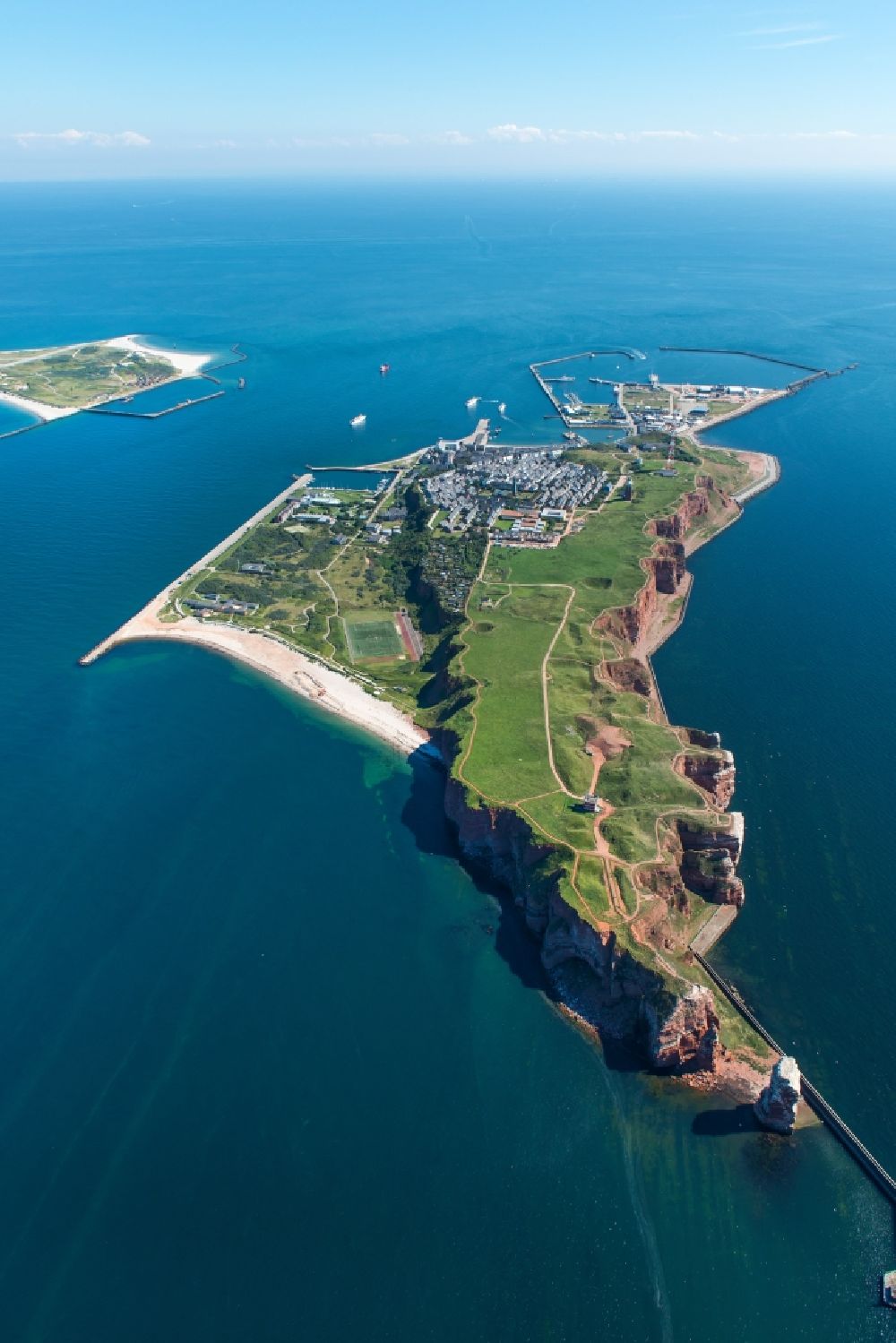 Helgoland from above - The island of Helgoland in the North Sea to the port area on Helgoland in Schleswig-Holstein