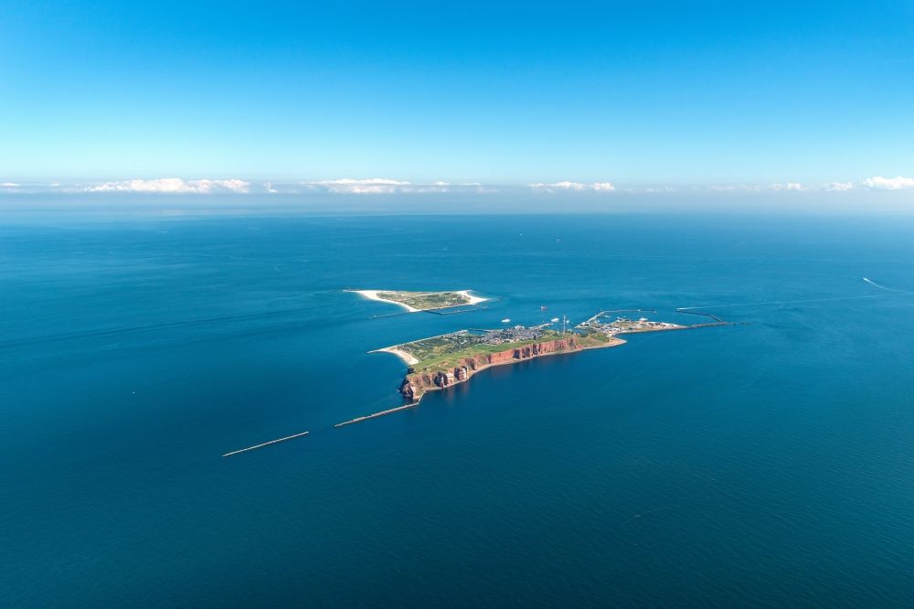 Helgoland from the bird's eye view: The island of Helgoland in the North Sea to the port area on Helgoland in Schleswig-Holstein