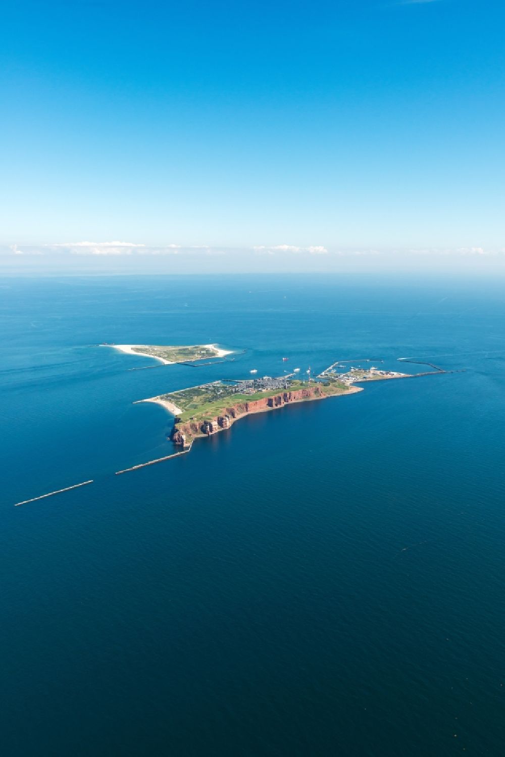 Aerial image Helgoland - The island of Helgoland in the North Sea to the port area on Helgoland in Schleswig-Holstein