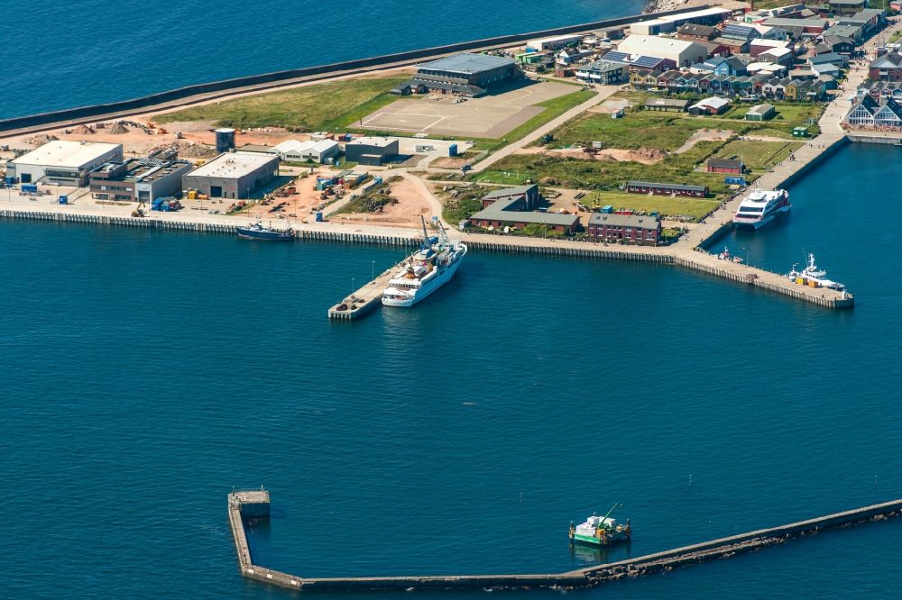 Helgoland from the bird's eye view: The island of Helgoland in the North Sea to the port area on Helgoland in Schleswig-Holstein