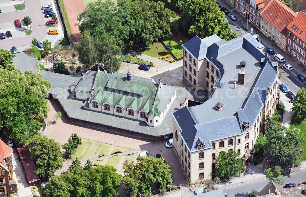 Aerial photograph Wittenberg - View of the community college in the Geschwister Scholl street at the corner of Falk street in Wittenberg