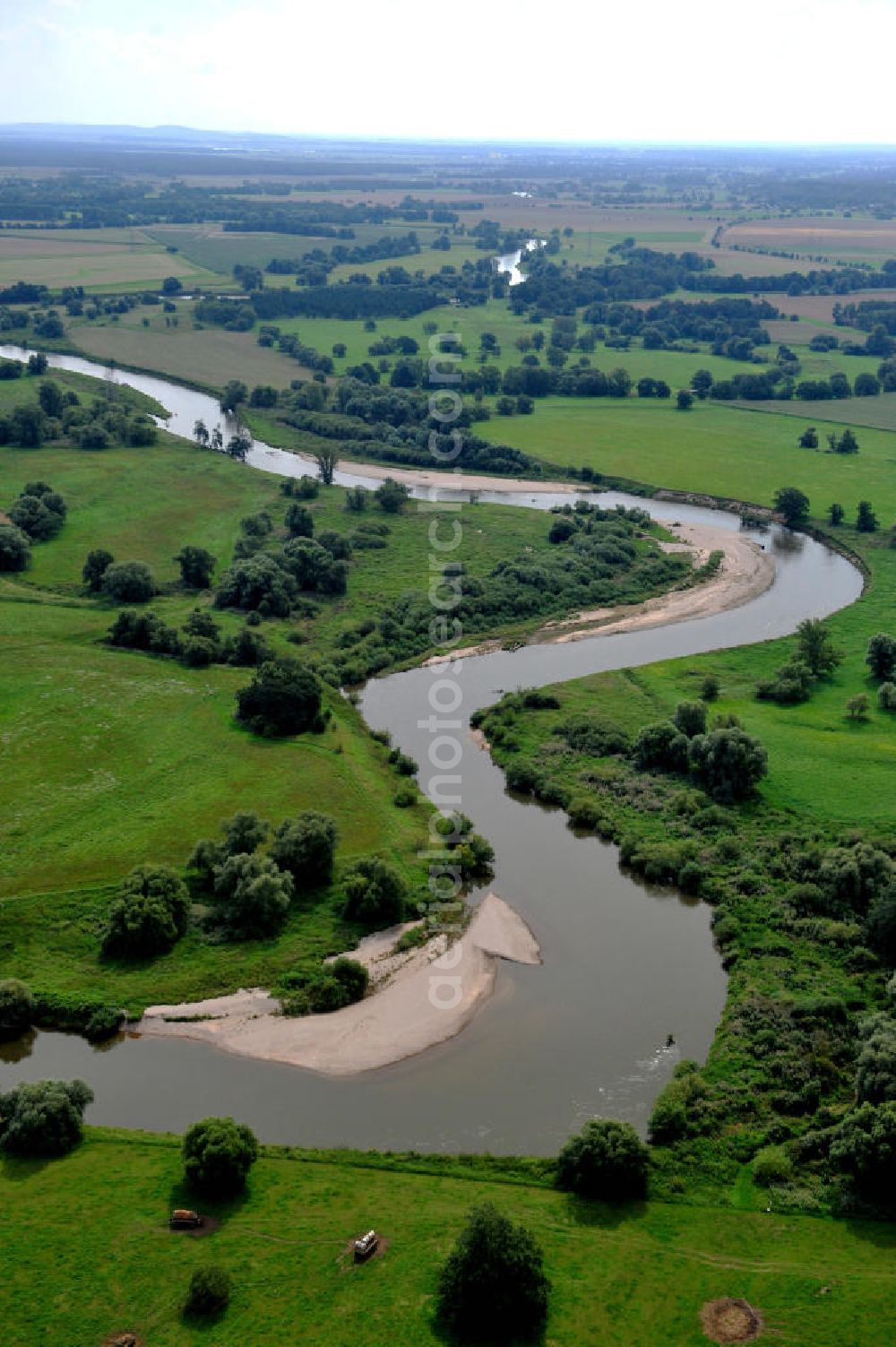 Aerial image Bad Düben - Flussverlauf der Mulde bei Bad Düben in Sachsen. River Mulde near Bad Dueben in Saxony.