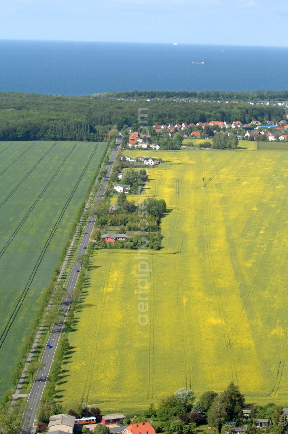 Aerial photograph Rethwisch - Blick auf die Nienhäger Straße zwischen Rethwisch und Nienhagen.