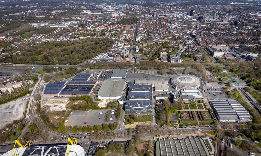 Aerial photograph Dortmund - The Westfalenhallen in the district Westfalenhalle in Dortmund in the state of North Rhine-Westphalia, Germany