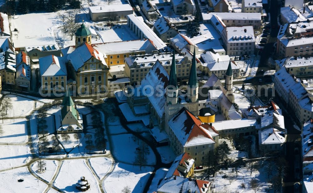 Altötting from above - The winter here Stiftspfarrkirche St. Philip and Jacob is a late-Gothic hall church in the Bavarian pilgrimage town Altoetting. The present building is the fourth in this place. The new church was consecrated in 1245 on the site of an older church. Ten years after the start of the pilgrimage in 1489 proved to be due to the great pilgrim stream, a new building as necessary. On 11 September 2006 began the new church