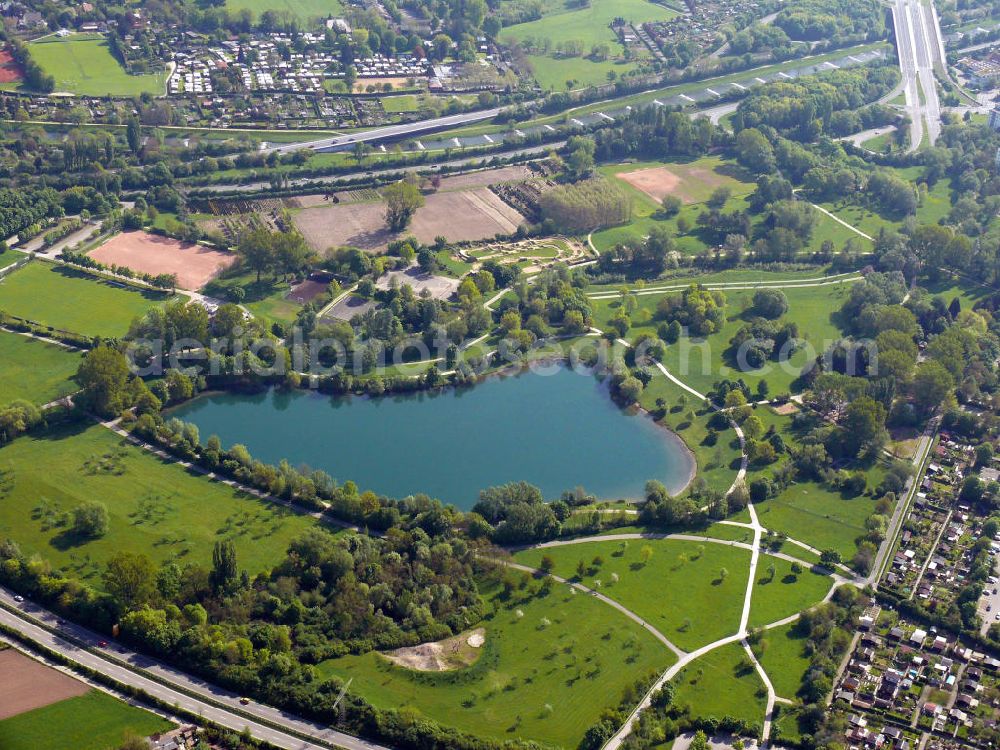 Aerial photograph Freiburg - Blick auf den Stadteil Dietenbach mit dem Dietenbach See von Freiburg.