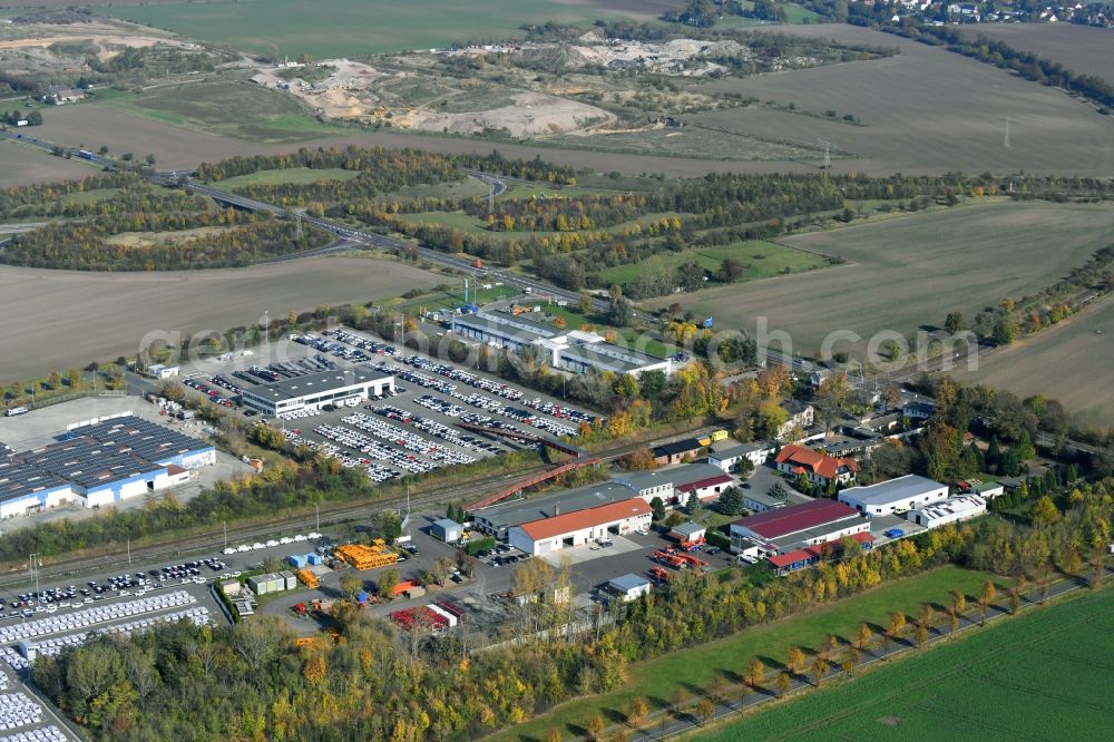 Aerial image Sülzetal - Building and production halls on the premises of DKM Dodendorfer Kunststoff- and Metalltechnik GmbH Am Bahnhof in the district Dodendorf in Suelzetal in the state Saxony-Anhalt, Germany
