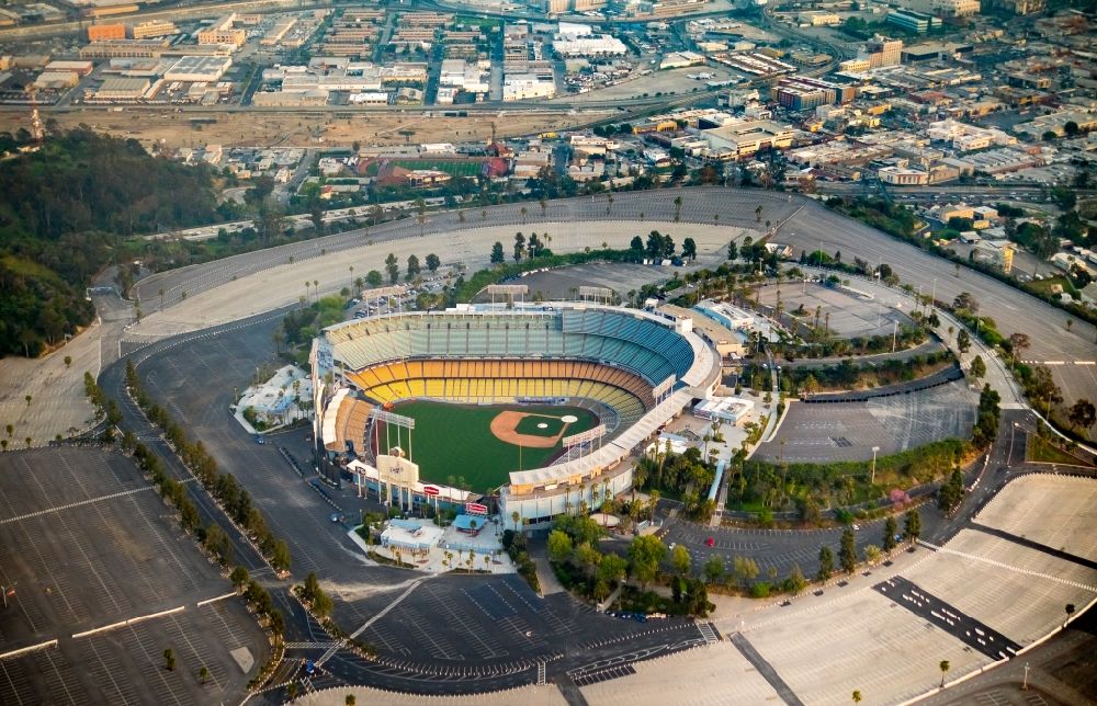 Aerial photograph Los Angeles - Sports Arena Dodger Stadium in Los Angeles in California, USA