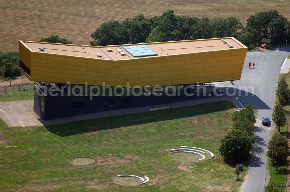 Aerial photograph Wangen - The new visitor center Nebra Ark in Wangen in the state Sacshen-Anhalt. The visitor center near the locality of the Sky Disc of Nebra