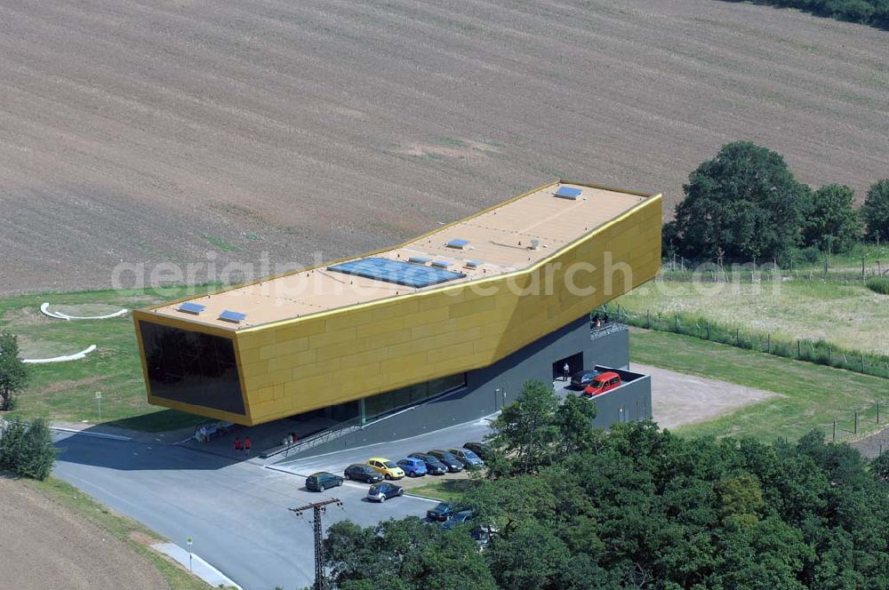 Aerial image Wangen - The new visitor center Nebra Ark in Wangen in the state Sacshen-Anhalt. The visitor center near the locality of the Sky Disc of Nebra