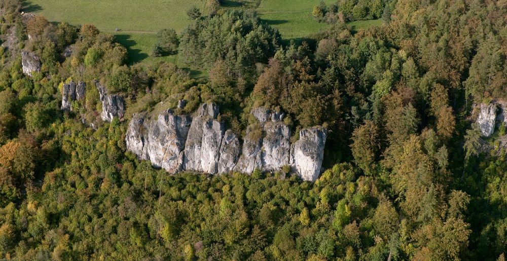 Gerolstein from above - View of dolomite cliffs near Gerolstein in the state of Rhineland-Palatinate