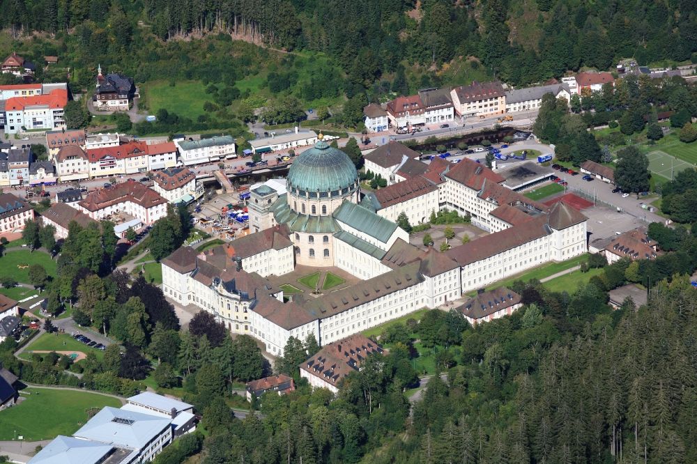 Aerial image Sankt Blasien - Cathedral of St. Blasien in St. Blasien in the Black Forest in Baden-Wuerttemberg