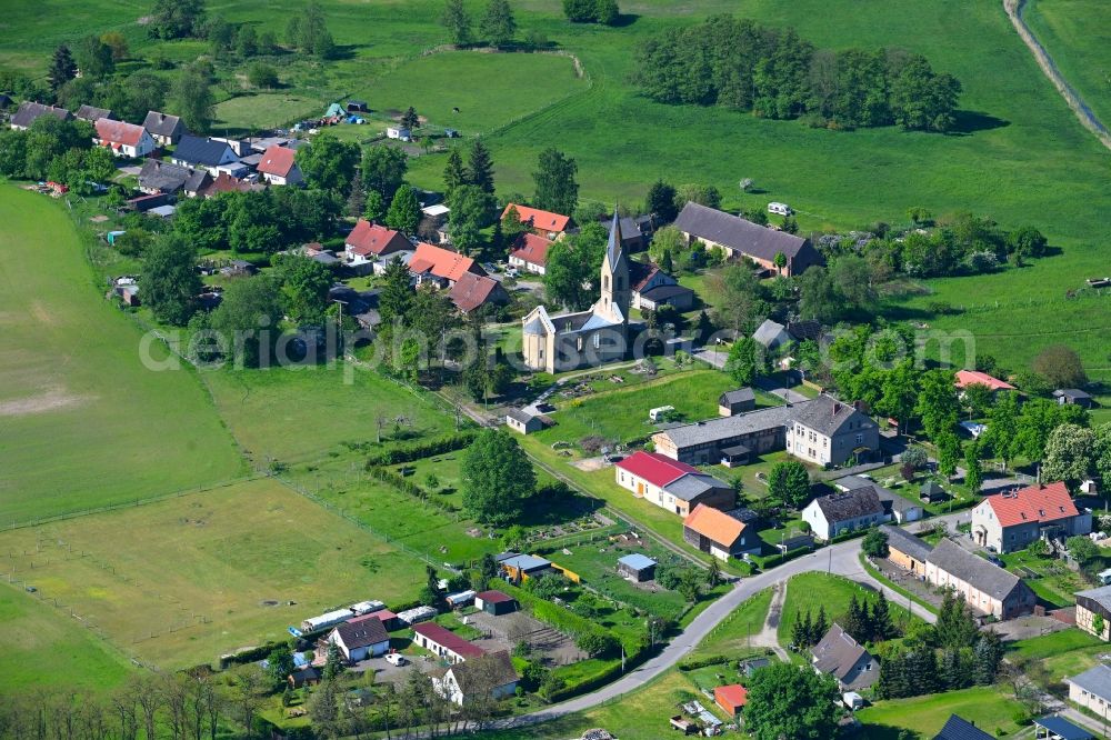 Altthymen from above - Village view in Altthymen in the state Brandenburg, Germany