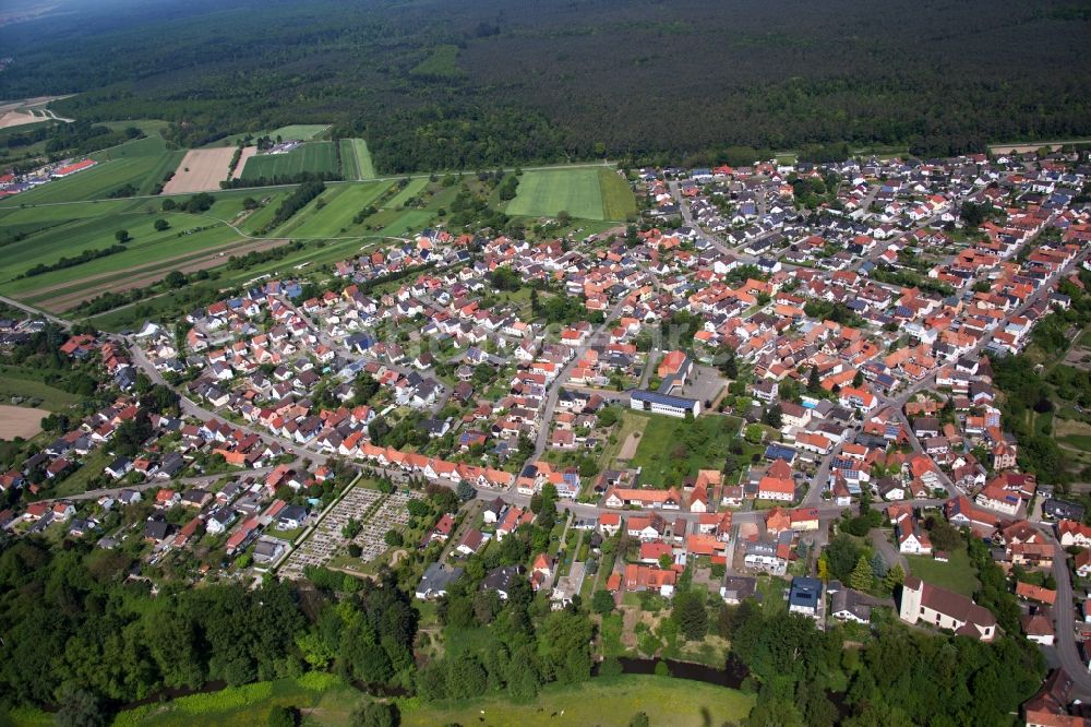 Berg (Pfalz) from the bird's eye view: Village view in Berg (Pfalz) in the state Rhineland-Palatinate