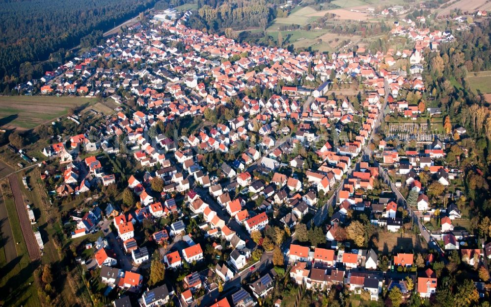 Aerial image Berg (Pfalz) - Village view in Berg (Pfalz) in the state Rhineland-Palatinate