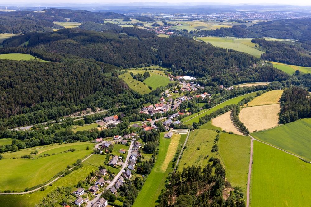 Bömighausen from above - Village view in Boemighausen in the state Hesse, Germany
