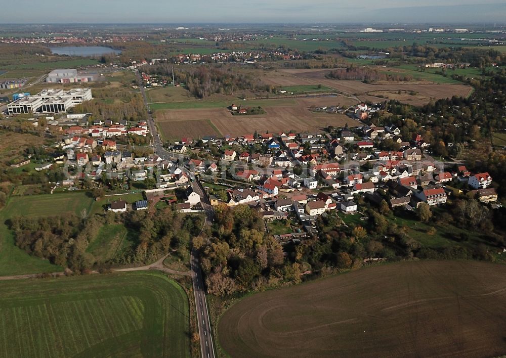 Bruckdorf from above - Village view in Bruckdorf in the state Saxony-Anhalt, Germany