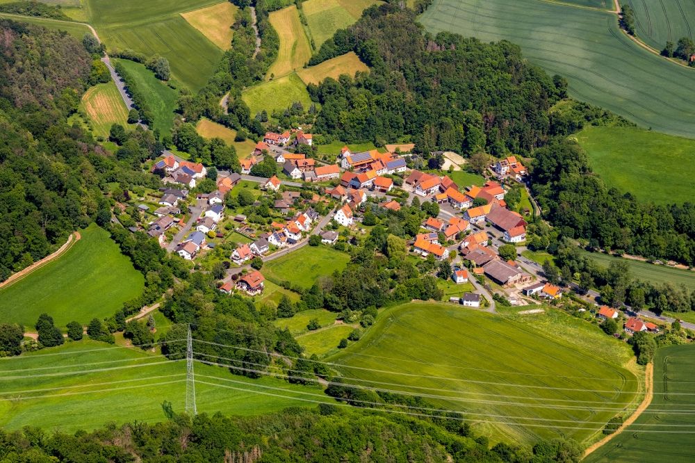 Buhlen from above - Village view in Buhlen in the state Hesse, Germany
