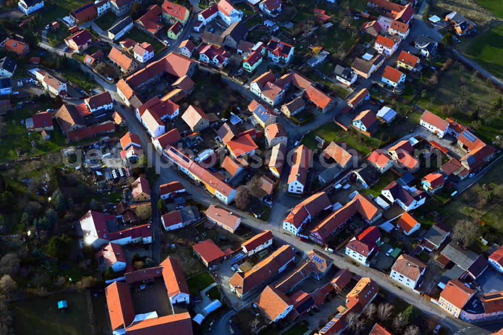 Aerial image Dannheim - Village view in Dannheim in the state Thuringia, Germany