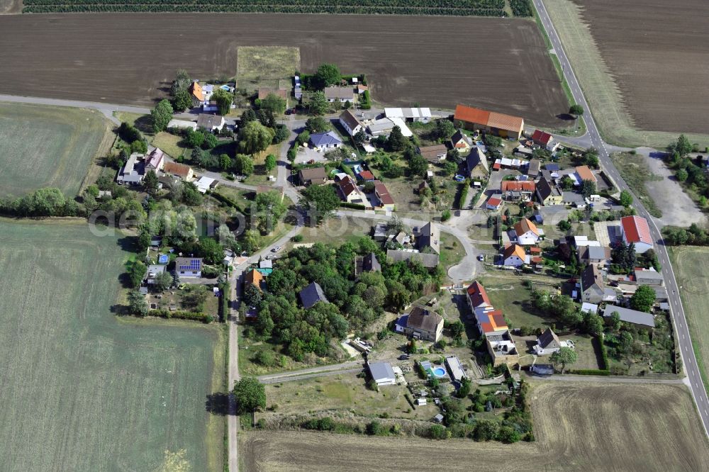 Doberstau from above - Village view in Doberstau in the state Saxony, Germany