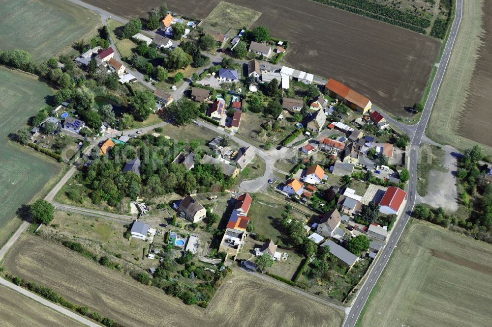 Doberstau from the bird's eye view: Village view in Doberstau in the state Saxony, Germany