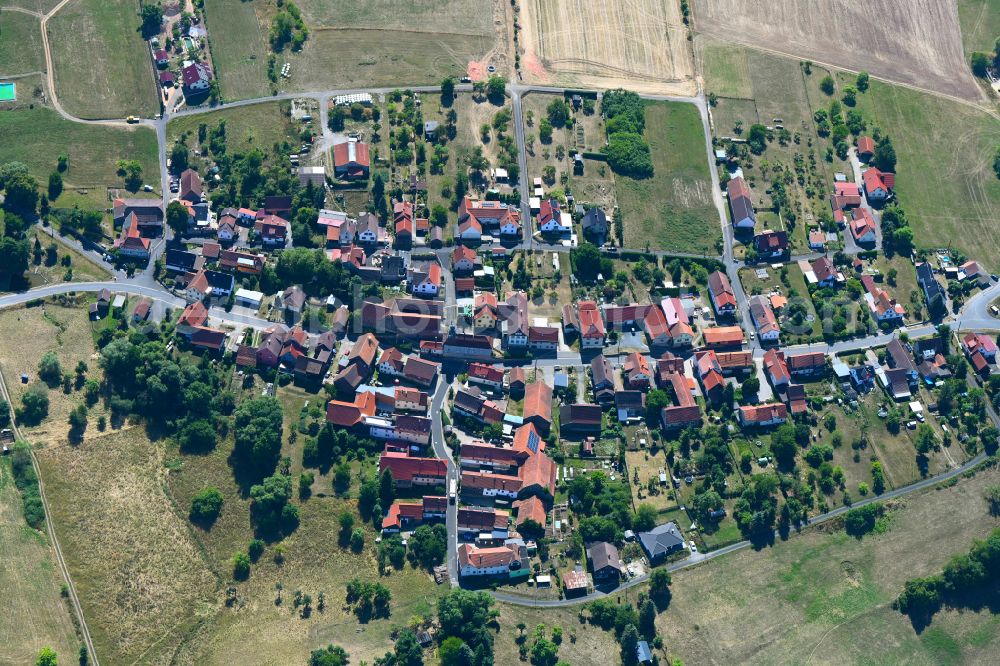 Ehrenberg from the bird's eye view: Village view on street Hauptstrasse in Ehrenberg in the state Thuringia, Germany