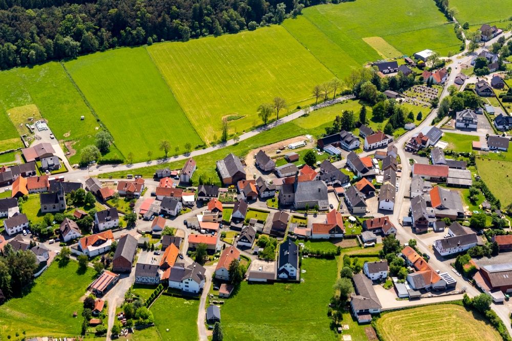 Aerial image Eppe - Village view in Eppe in the state Hesse, Germany