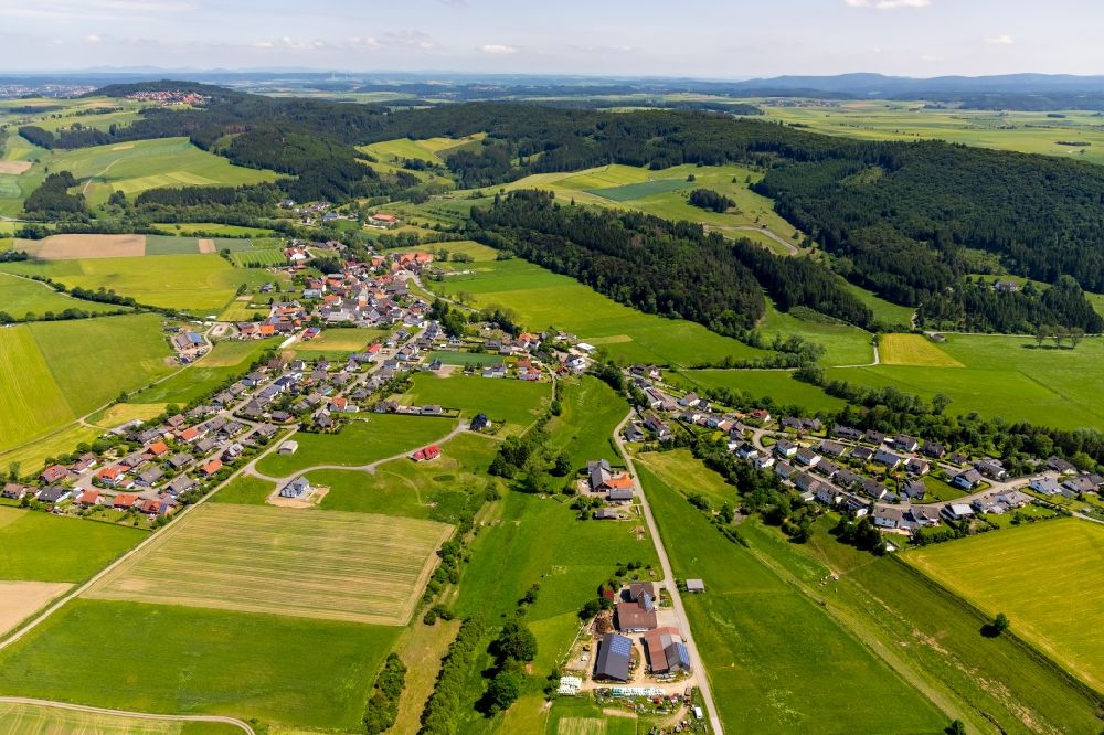 Eppe from the bird's eye view: Village view in Eppe in the state Hesse, Germany