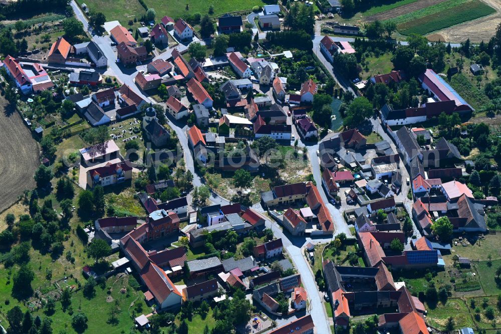 Eßleben-Teutleben from the bird's eye view: View of the village of Essleben in the community of Essleben-Teutleben in the state of Thuringia