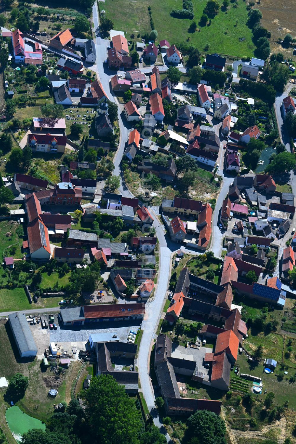 Aerial image Eßleben-Teutleben - View of the village of Essleben in the community of Essleben-Teutleben in the state of Thuringia