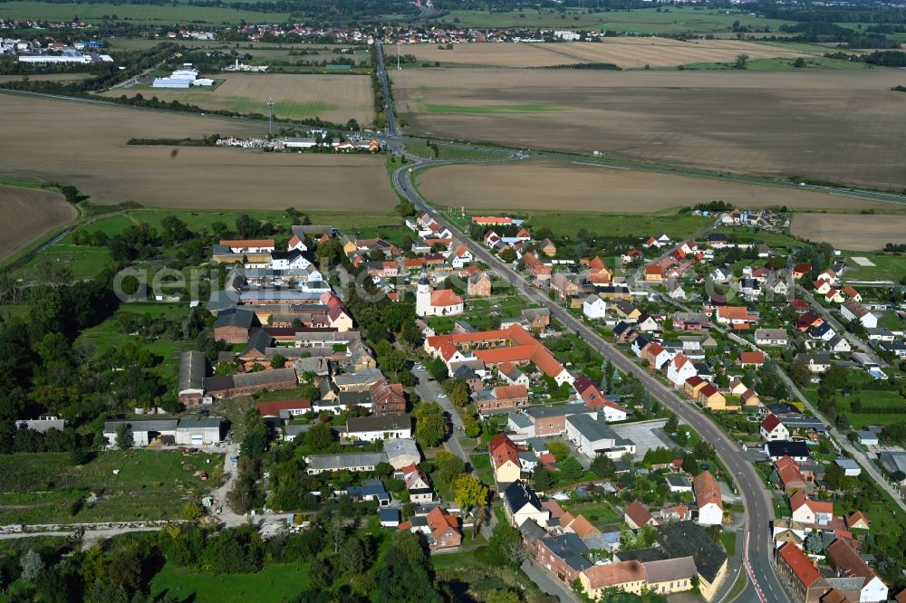 Eutzsch from the bird's eye view: Village view in Eutzsch in the state Saxony-Anhalt, Germany