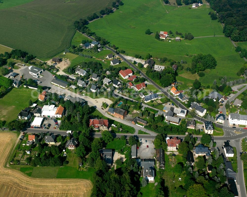 Frauenstein from the bird's eye view: Village view in Frauenstein in the state Saxony, Germany