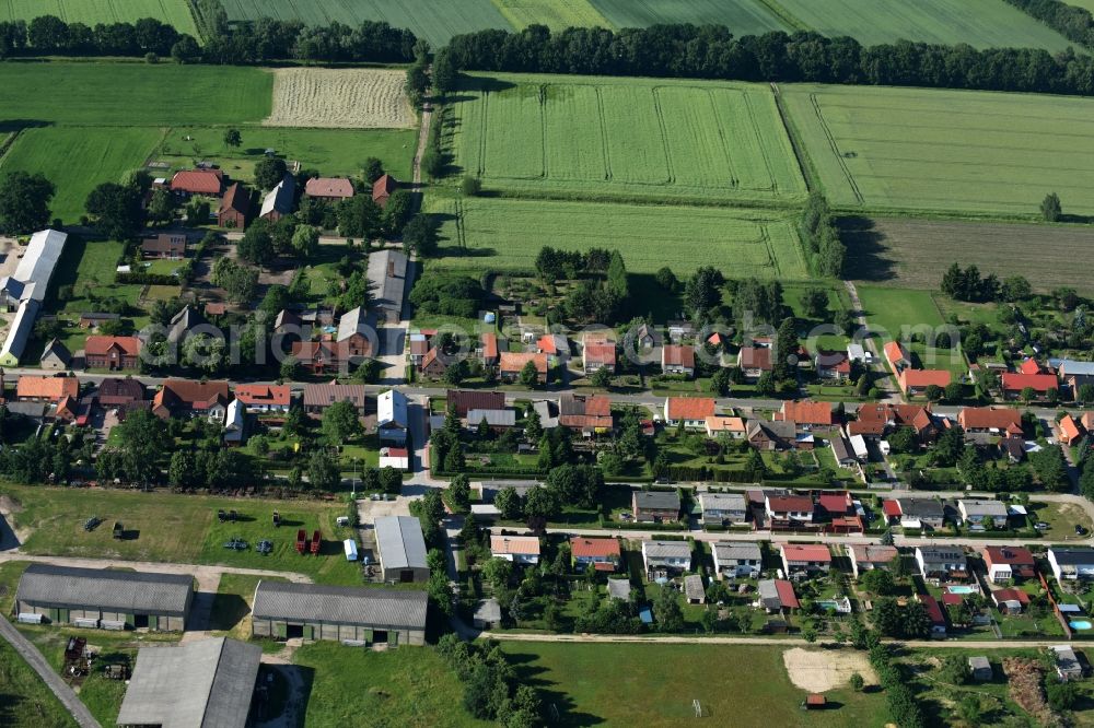 Grebs-Niendorf from above - Village view of Grebs-Niendorf in the state Mecklenburg - Western Pomerania