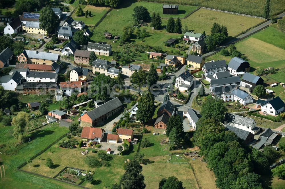 Waltersdorf from the bird's eye view: Village view of Greiz in the state Thuringia