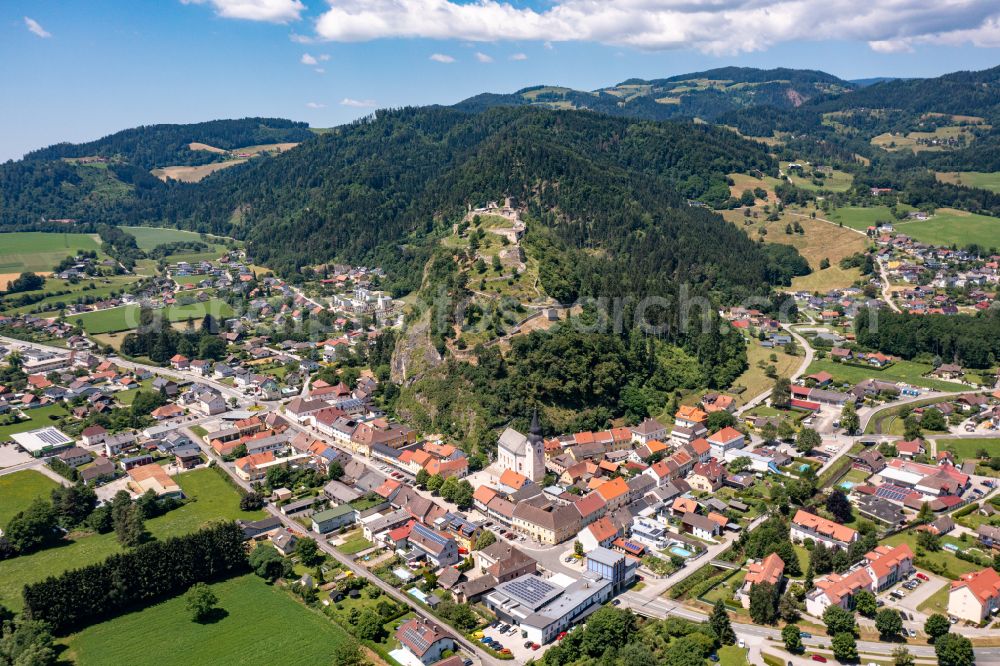 Griffen from the bird's eye view: Village view in Griffen in Kaernten, Austria