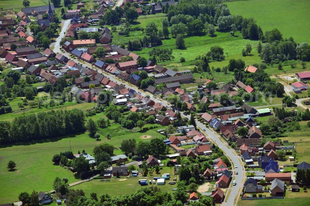 Aerial photograph Gross Lüben - Village view in Gross Lueben in the state Brandenburg, Germany
